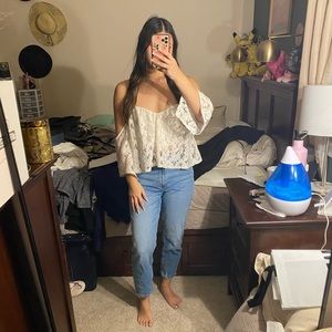 Off the Shoulder Lace crop top